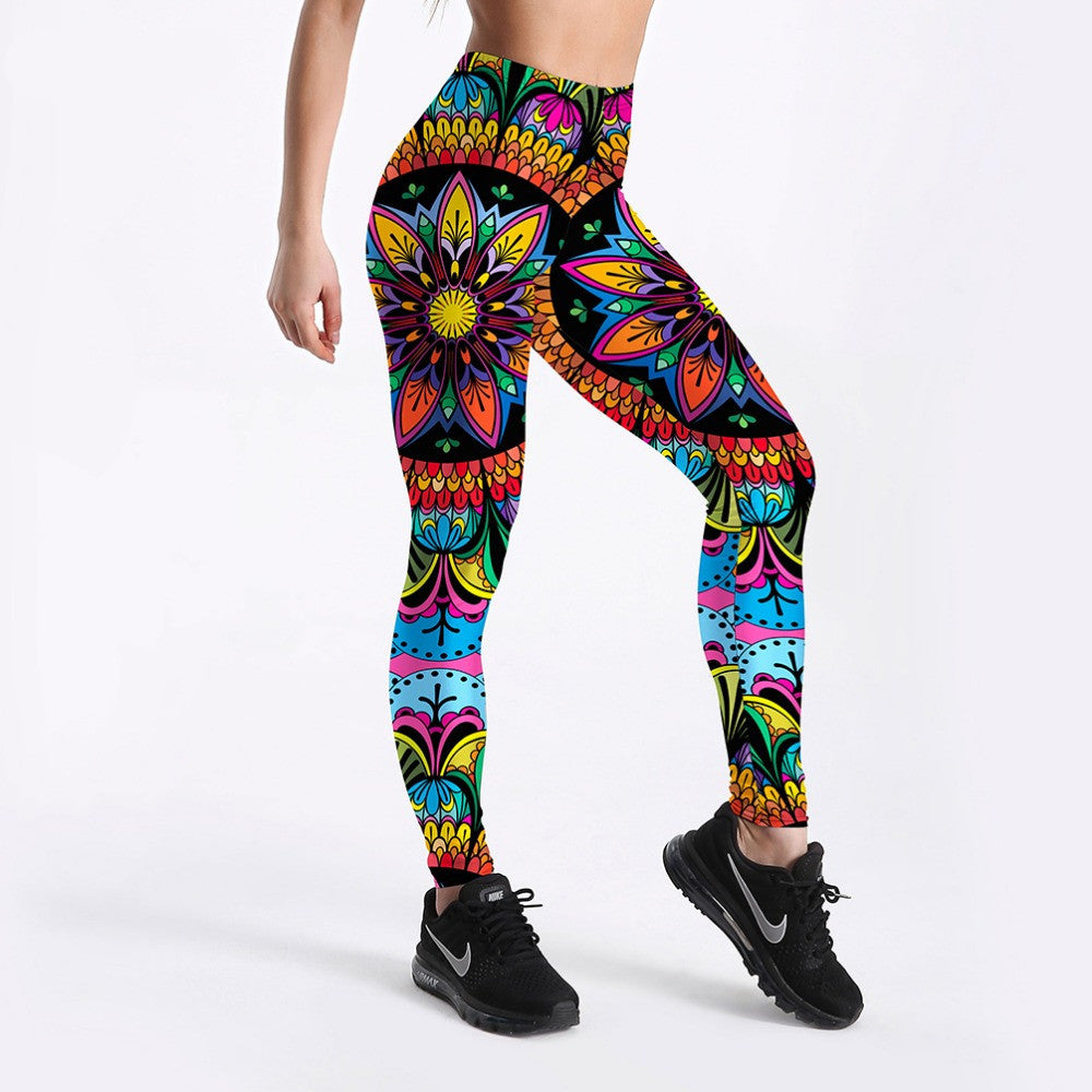 Printed tie dyed high waist exercise Yoga Pants